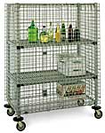 Mobile Storage Cart with Wire Shelves 